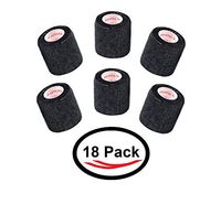 2 Inch Vet Wrap Tape Self Adhesive Medical Bandage Free Bonus Rolls (Black) (16 Pack Plus 2 Free Rolls) Self Adherent Cohesive First Aid Sport Flex Wrist Ankle Knee Sprains and Swelling