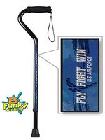 Walking Cane Offset Foam Handle Aluminum Adjustable US Air Force Veteran Military Men or Women