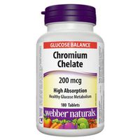 Webber Naturals Chromium HVP Chelate 200 mcg, 180tabs