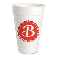 Personalized (A-Z) Foam Party Cups - Styrofoam 16oz 10 Pack (Letter"B")
