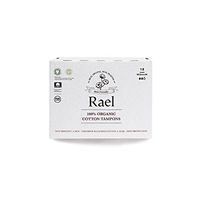 Rael 100% Certified Organic Regular Tampons, Non-Chlorine Bleached Non-Applicator Tampons(72 Total) (4 Packs)