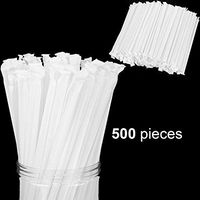 500 Pack Plant-Based Drinking Straws PLA Plastic Biodegradable Straws Clear Individually Wrapped Straws Disposable Drinking Straws, 8 Inch