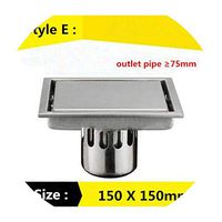 Drains11Cm/15Cm Modern Stainless Steel Bathroom Tile Invisible Shower Square Floor Drain Cover Hair Shower Catcher Clean Strainer,Style E