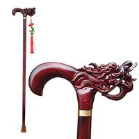 BHXUD Solid Wooden Cane, Elm Faucet Lettering Elderly Help Walking Stick Carving Dragon and Phoenix Cane,A