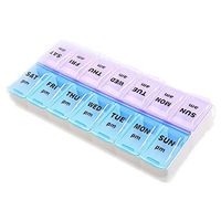 Transer 14 Grids Weekly Small Pill Planner Medicine Dispenser Reminder Organizer AM/PM 2 Times A Day (Multicolor)