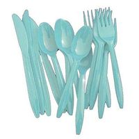 12 Pack Disposable Cutlery Spoons Colors Light Blue