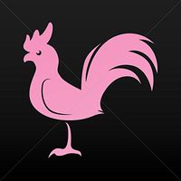 Decal Stickers Rooster Cockerel Gallus Hobbies Motorbike Vehicle Table Pink (5 X 4.94 In)