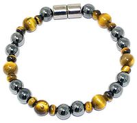 HIGHPOWER Magnetic Hematite/Tiger’s Eye Bracelet for Natural Pain Relief and Weight Loss (7.75 inch)