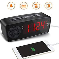 Clock Radio, FM Digital Radio Alarm Clock with USB Charging Port for Bedroom, Kitchen, Hotel, Table, Desk