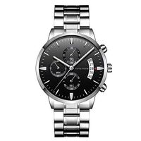 Fxbar Men Watch,Business Casual Quartz Waterproof Wristwatch Stainless Steel Strap Classic Luxury Date Watches (E)