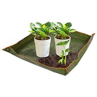 Gardening Potting Mat, Garden Plant Seedling Repotting Tray Indoor Transplanting Operating Tidy Flower Potting Mat, Moisture-Proof PE Waterproof Cloth