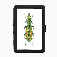 Perfection In Style Black Color Metal Cigarette Case Vintage Insects Design 007