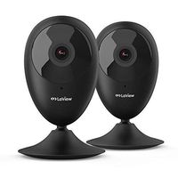 LaView 2 Pack One Dot 1080P HD Camera, Indoor Wireless IP Security System with Night Vision for Home/Office/Baby/Pet Monitor with iOS, Android App - Cloud Available and SD Card Available(Black)