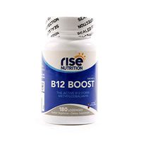 Rise Nutrition Vitamin B12 Boost – 1000mg Daily Dietary Supplement - Boosts Energy, Helps Cell Growth and Reproduction, Anemia, Central Nervous System Health - 180 Vegetarian Cherry Lozenges