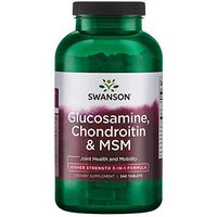 Swanson Glucosamine Chondroitin MSM (methylsulfonylmethane) 3-in-1 Formula Joint Mobility Flexibility Comfort Cartilage Connective Tissue Health Support Dietary Supplement 240 Tablets (Tabs)