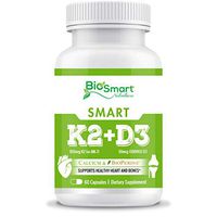 Vitamin K2 + D3 with Calcium and Bioperine for Better Absorption | 2-in-1 Support for Your Heart, Bones & Teeth | Non GMO & Gluten Free I 100% Natural (60 Veggie Capsules)