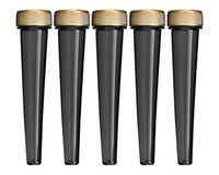 EZtube 5-Pack Cigarette Doob Tube Vial Holder Waterproof Airtight Smell Proof Odor Sealing Container (Black)