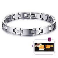 HAIHF Bracelets for Men Women,Magnetic Therapy Bracelets Pain Relief for Arthritis and Carpal Tunnel with Free Link Removal Tool & Jewelry Box,Silver