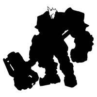 OVERWATCH VIDEO GAME REINHARDT SILHOUETTE VINYL STICKERS SYMBOL 5.5" DECORATIVE DIE CUT DECAL FOR CARS TABLETS LAPTOPS SKATEBOARD - BLACK