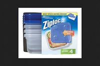 Ziploc Container, Small Square - 40 oz - 4 ct