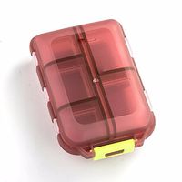 HQLCX Medicine Pill Storage Box Portable Small Medicine Box Portable Double Layer 10 Compartment Type Tablet Box Convenient Travel Mini Pill Box,Chocolate