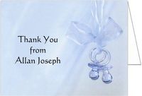 Blue Binkies Baby Thank You Cards - Set of 20
