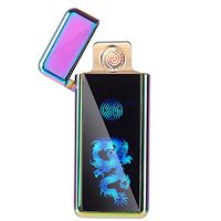 FL5018 USB Electronic Lighter Tungsten Turbo Spiral Windproof for Cigarette Smoking (Purple Dragon)