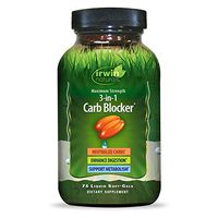 Irwin Naturals Maximum Strength 3-in-1 Carb Blocker - Neutralize Carbohydrates and Support Metabolism - 75 Liquid Softgels