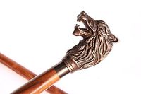 aluminium Nebula Walking stick top wolf Gothic Walking Stick copper Winter cane