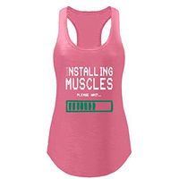 Fudule Workout Tops for Women Sexy Letter Print Exercise Gym Sleeveless Yoga Shirts Athletic Tank Tops Clothes Plus Size Hot Pink