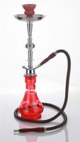 1 hose 21" Habibi Red Hookah Shisha Nargila water glass vase pipes smoke sale