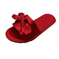 Women Slides Fashion Soft Sole Home Bathroom Slippers Beach Sandals Lightweight Cozy Bedroom Shoes Red
