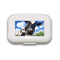 Cow Butterfly Pill Box,Pill Organizer Case for Purse Daily/Weekly Unique Design and Large Compartments Medicine Case, Pill Box for Pocket or Purse