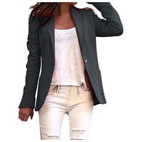 Theoylos Womens Blazer Elegant Open Front Cardigans Jacket Ladies Fall Pockets Casual Work Office Blazer Coat Black