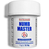 Numb Master 5% Lidocaine Topical Numbing Cream, Maximum Strength Long-Lasting Pain Relief Cream, Fast Acting Topical Anesthetic Cream with Aloe Vera, Vitamin E, Lecithin with Child Resistant Cap, 1oz