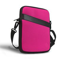 EASTSPORT Neoprene Crossbody Tablet Bag, Carrying Bag Sleeve with Shoulder Strap for Apple iPad and Tablets, Deep Pink