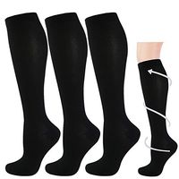 3 Pairs Compression Socks for Women&Men (20-30mmHg)-Best for Running,Travel,Cycling,Pregnant,Nurse (Multicoloured9B, Small/Medium)
