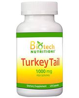 Biotech Nutritions Non-GMO Turkey Tail Mushroom 1000 Mgper Serving 120 Vegetable Capsules