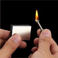 Hot Metal Match Box- Permanent Endless Match- Emergency Fire Starter- Forever Match- Outdoor Survival Tool- Outdoor Emergency Flint Stone Lighter with Keychain for Travel, Camping, Hiking, BBQ