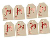Christmas Holiday Joy Red & Kraft Vintage Printed Gift Tags 2-1/4"x3-1/2" - 50pack