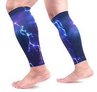 KEAKIA Dark Sky Blue Lightning Calf Compression Sleeves Shin Splint Support Leg Protectors Calf Pain Relief for Running, Cycling, Travel, Sports for Men Women (1 Pair)