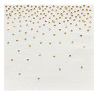 Juvale Gold Cocktail Napkins - 100-Pack Disposable Napkins with Gold Foil Polka Dot Confetti, 3-Ply, Wedding Party Supplies, Folded 5 x 5 Inches