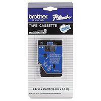 1/2" (12mm) Black on Blue P-touch TC Tape for Brother PT-15, PT15 Label Maker