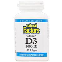 Natural Factors, Vitamin D3 2000 IU, Supports Strong Bones, Teeth, and Muscle and Immune Function, 120 softgels (120 servings)