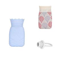 Microwave Heating Bottle Environmental Silicone Transparent Hot Water Bag with Knit Cover, Hot & Cold Therapies - Gift for Birthday, Christmas, Valentine's Day, Gift Exchange Party