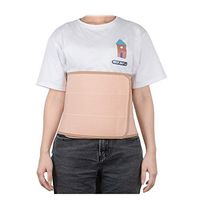 SupreGear Abdominal Binder, Adjustable Surgical Elastic Belly Waist Binding Wrap Compression Abdominal Brace Support for Post-Operative Care, Breathable Lightweight Soft (Pink, L)