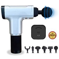 Massage Gun, Handheld Deep Tissue Massager Electric Super Quiet Cordless Vibration Massage Device Helps Relieve Muscle Soreness and Stiffness Upgraded 6 Adjustable Speeds (Silver)