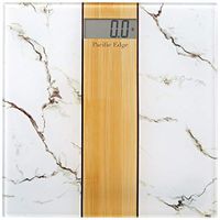 Stylish and Luxurious White Carrara Marble x Natural Oak Wood Bathroom Scale