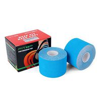 FITOP Kinesthetic Tape 2" X 16.4', Cotton Kinesiology Tape Roll (2 Rolls Sky Blue), Pain Relief of Muscles & Joint, Recovery Sports Injuries