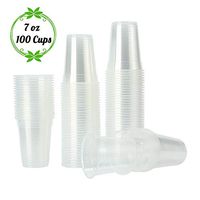 TashiLiving [ 7oz-100 Clear Plastic Coffee Disposable Hot and Cold drink Containers for Water, Tea, Juice, Soda, Kids Cups, 7 Ounce, BPA-Free